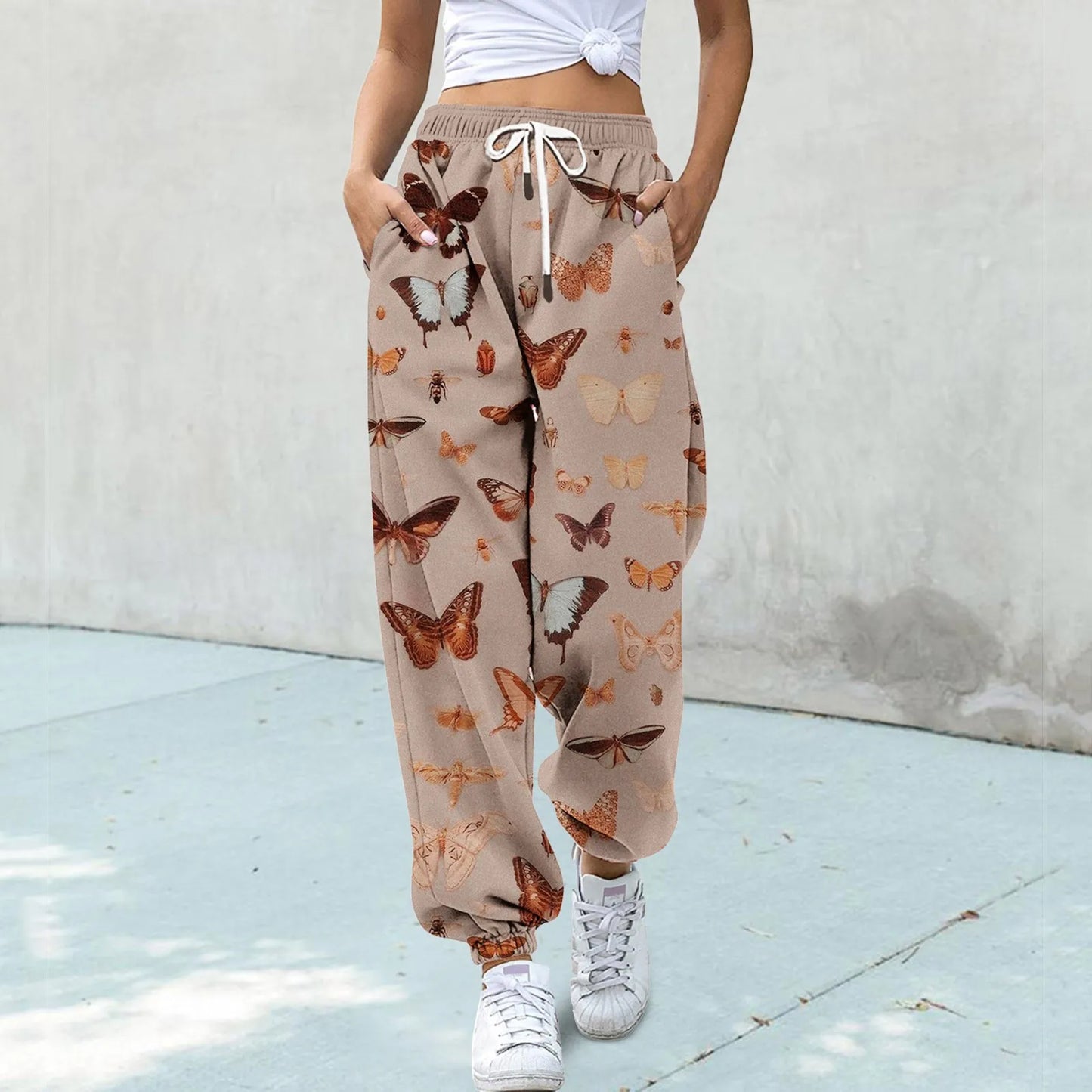 Prints Bottom Sweatpants Plus Size Pants For Women High Waist Athletic Fit Jogger Long Pants Women Sweatpants ropa mujer