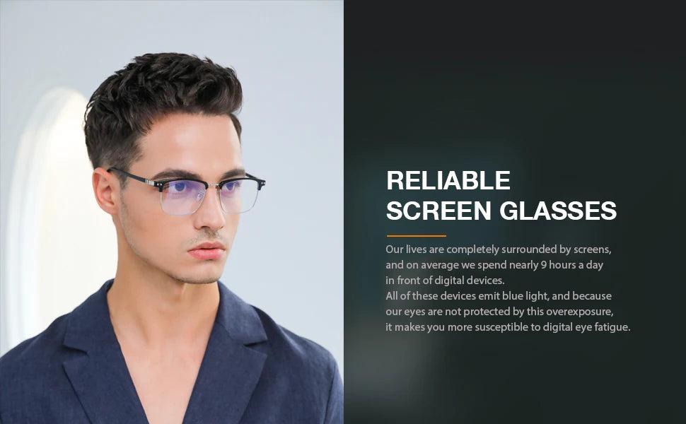 Blue Light Blocking Glasses - Square Computer Glasses Women/Men Eyeglasses Frame,Anti Eyestrain Computer Game Glasses