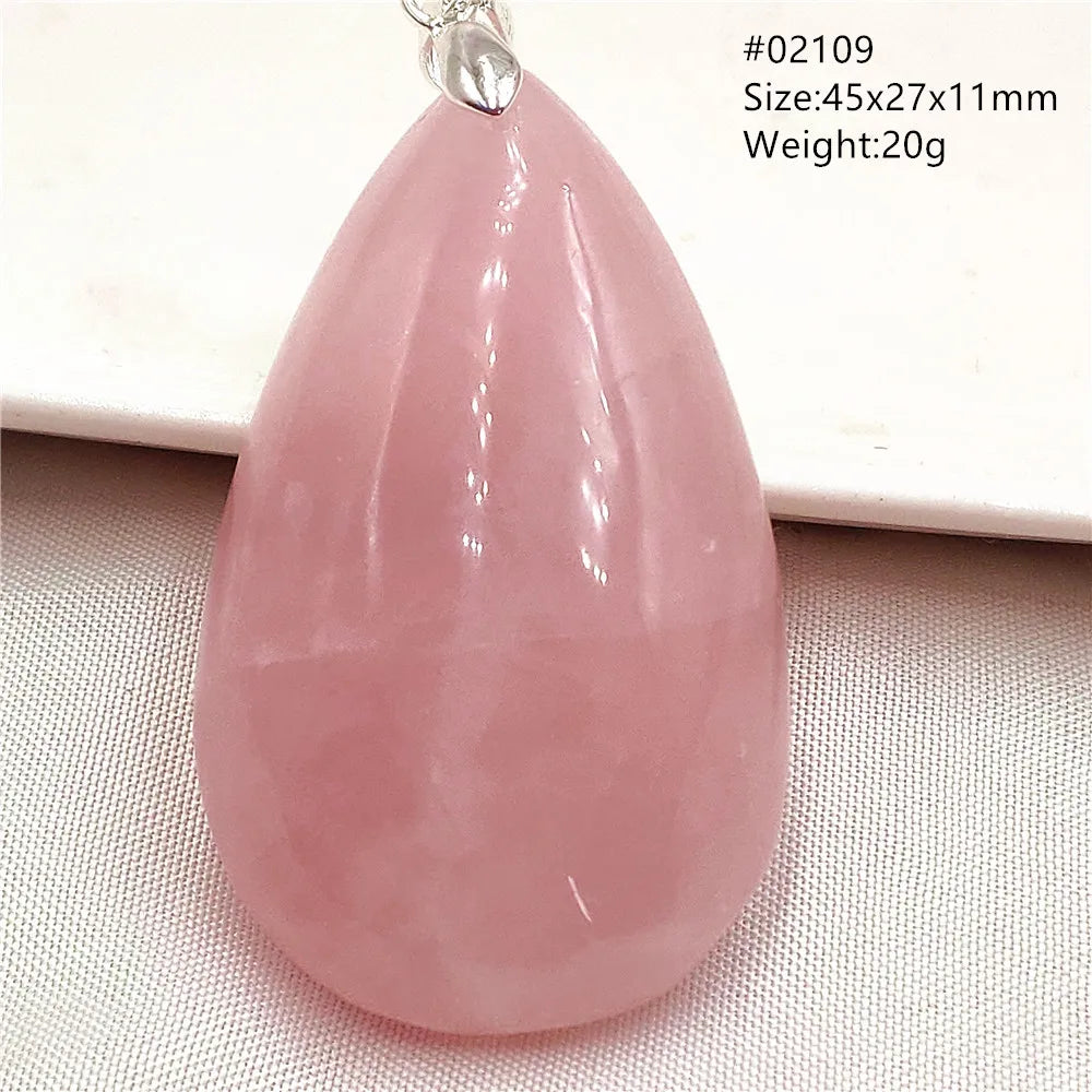 Natural Rose Quartz Pendant Pink Rose Quartz Madagascar Women Men Love Stone AAAAA