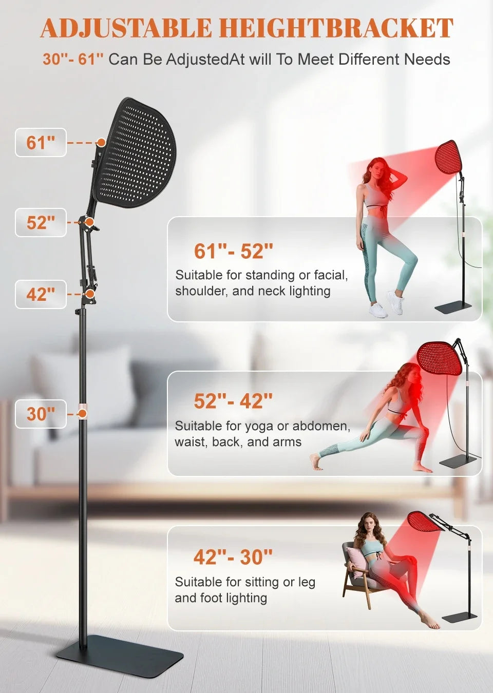 432PCS Red Light Therapy Bracket Light Mat 2-in-1 Relieve Muscle Pain For Full Body Face Near Infrared Light Sauna For Body Face