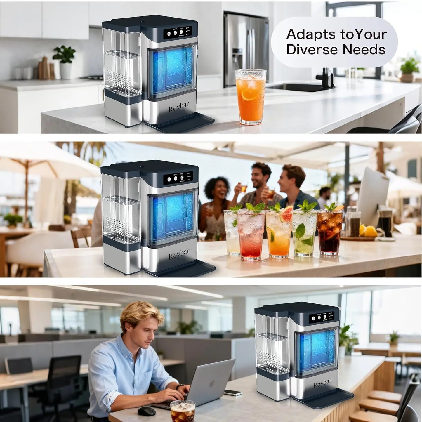 Large Capacity Ice Makers Countertop One-Click Operation Self-Cleaning Portable Ice Maker 41lbs/24H with There is A, Customized