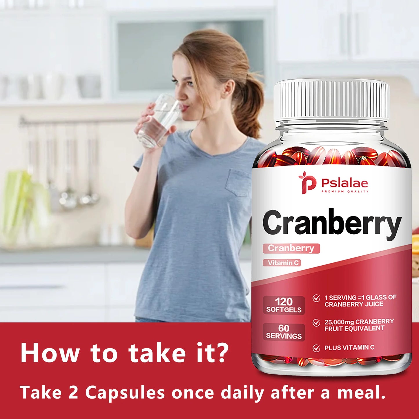 Cranberry - Supports Urinary System Health, Bladder Health Potent Antioxidant - 120 Capsules