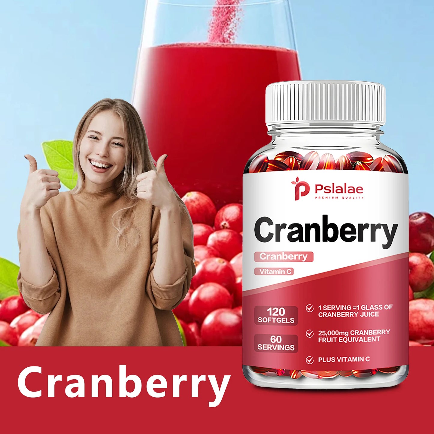 Cranberry - Supports Urinary System Health, Bladder Health Potent Antioxidant - 120 Capsules
