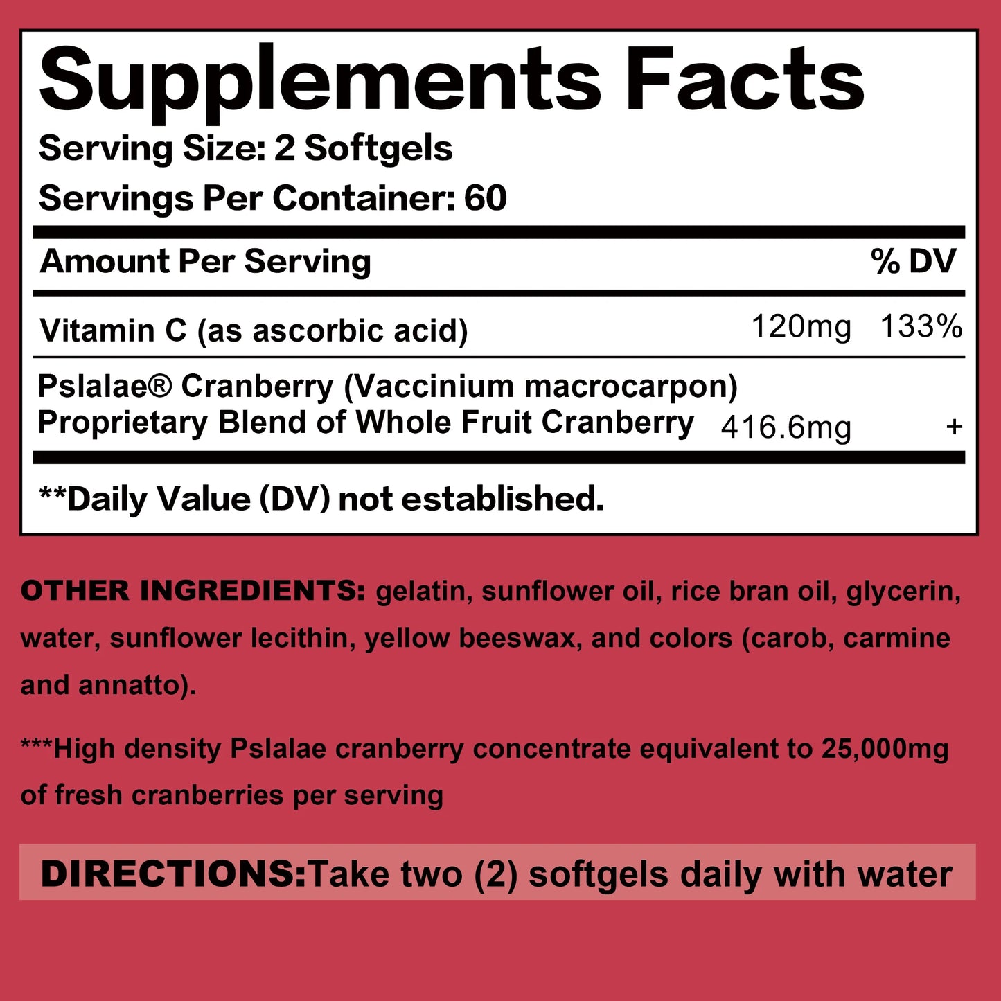 Cranberry - Supports Urinary System Health, Bladder Health Potent Antioxidant - 120 Capsules