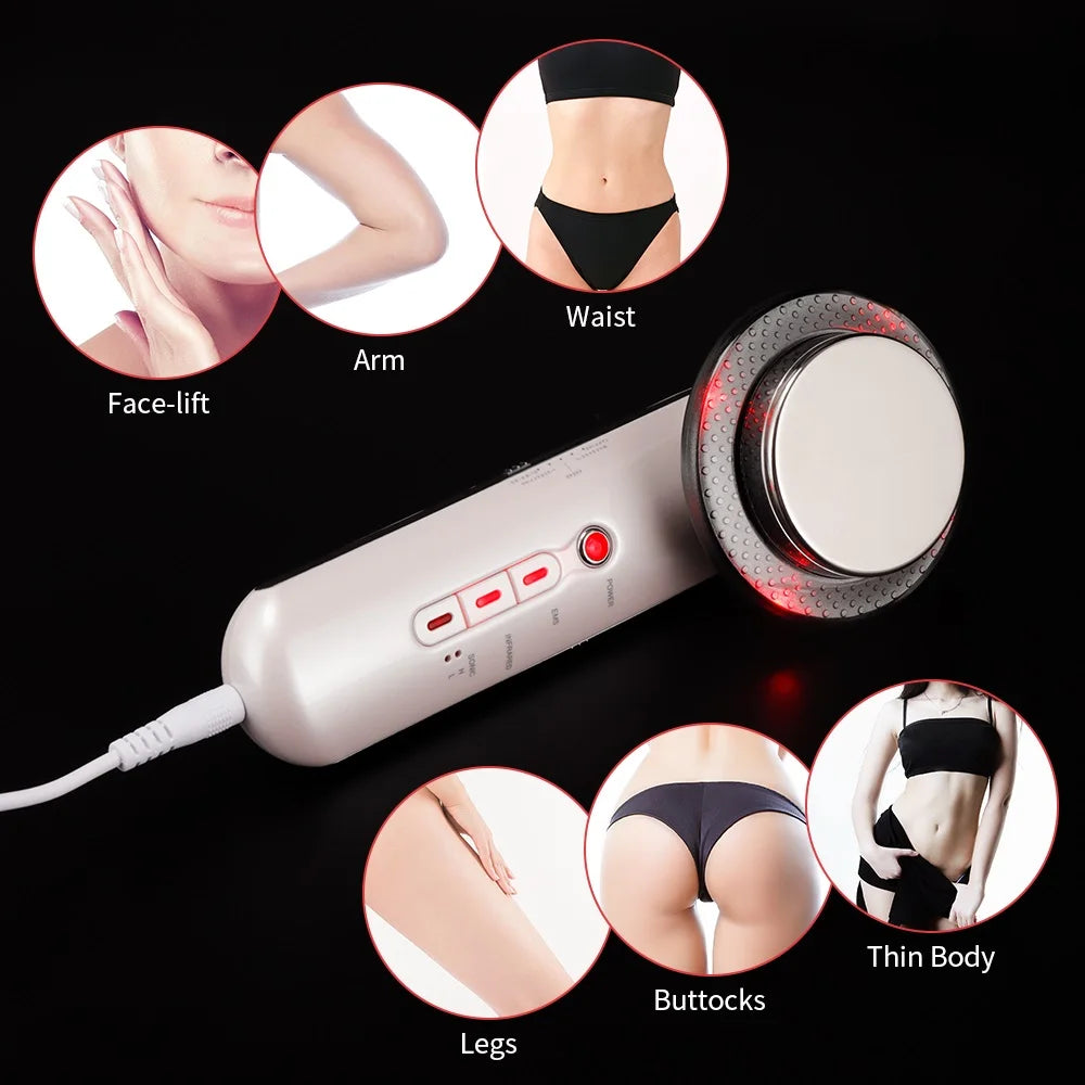 3 In 1 EMS Ultrasonic Cavitation Weight Lose Facial Lifting Body Slimming Massager Galvanic Infrared Lipo Fat Burner Machine