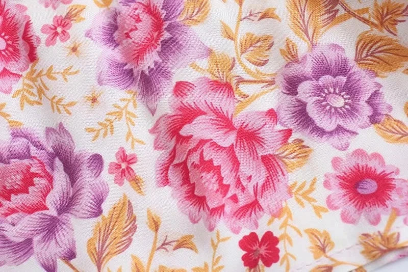 GypsyLady Floral Vintage Mini Dress Pink Holiday Boho Women Dress  Flare Sleeve Summer Holiday Ladies Female Sexy Dresses 2021