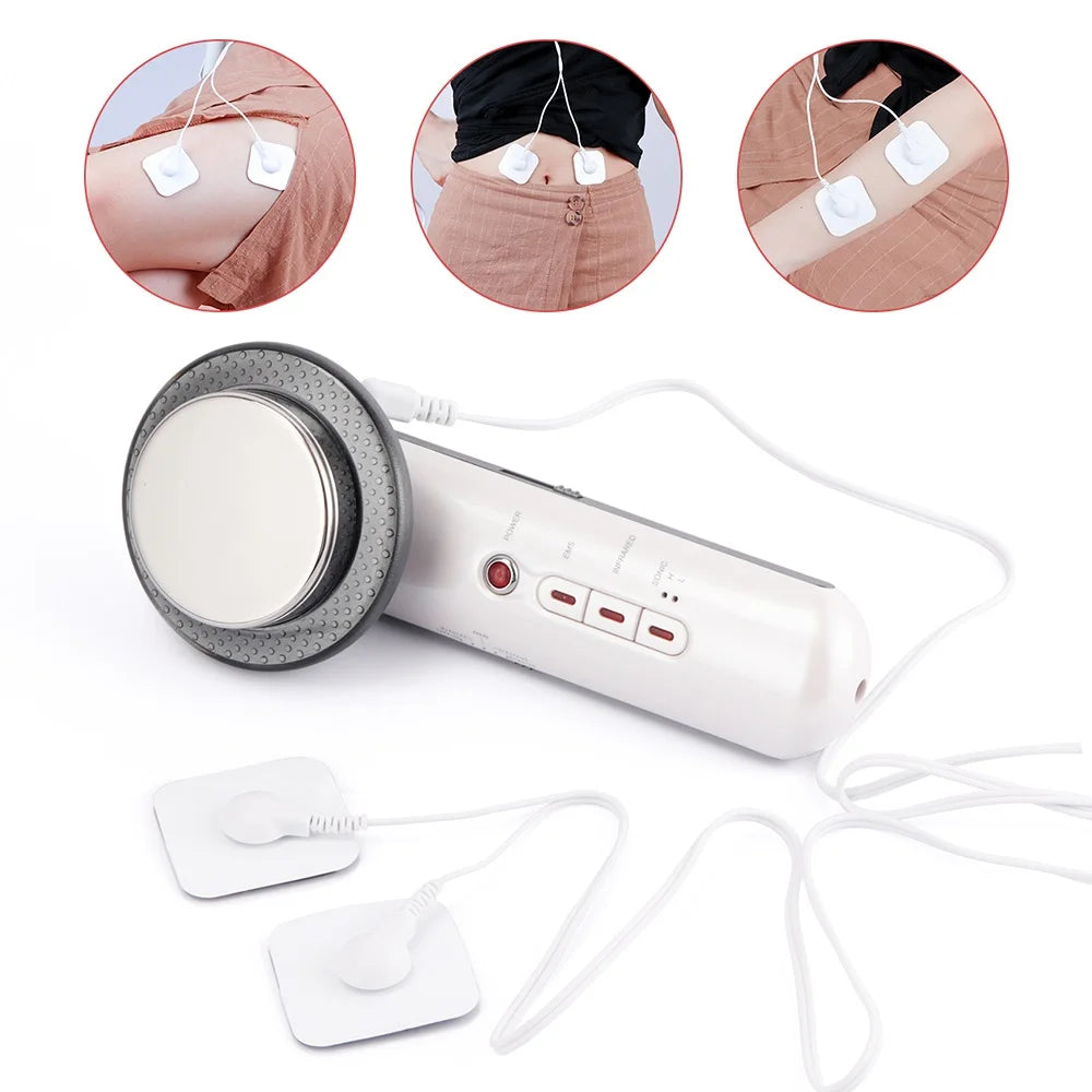 3 In 1 EMS Ultrasonic Cavitation Weight Lose Facial Lifting Body Slimming Massager Galvanic Infrared Lipo Fat Burner Machine