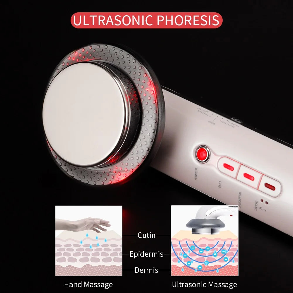 3 In 1 EMS Ultrasonic Cavitation Weight Lose Facial Lifting Body Slimming Massager Galvanic Infrared Lipo Fat Burner Machine
