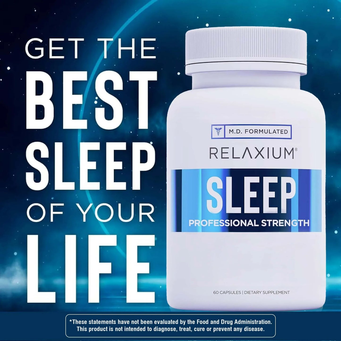 Sleep Supplement - Professional Strength, Dietary Supplement for Better Sleep - L-Tryptophan, Magnesium - 60 Capsules