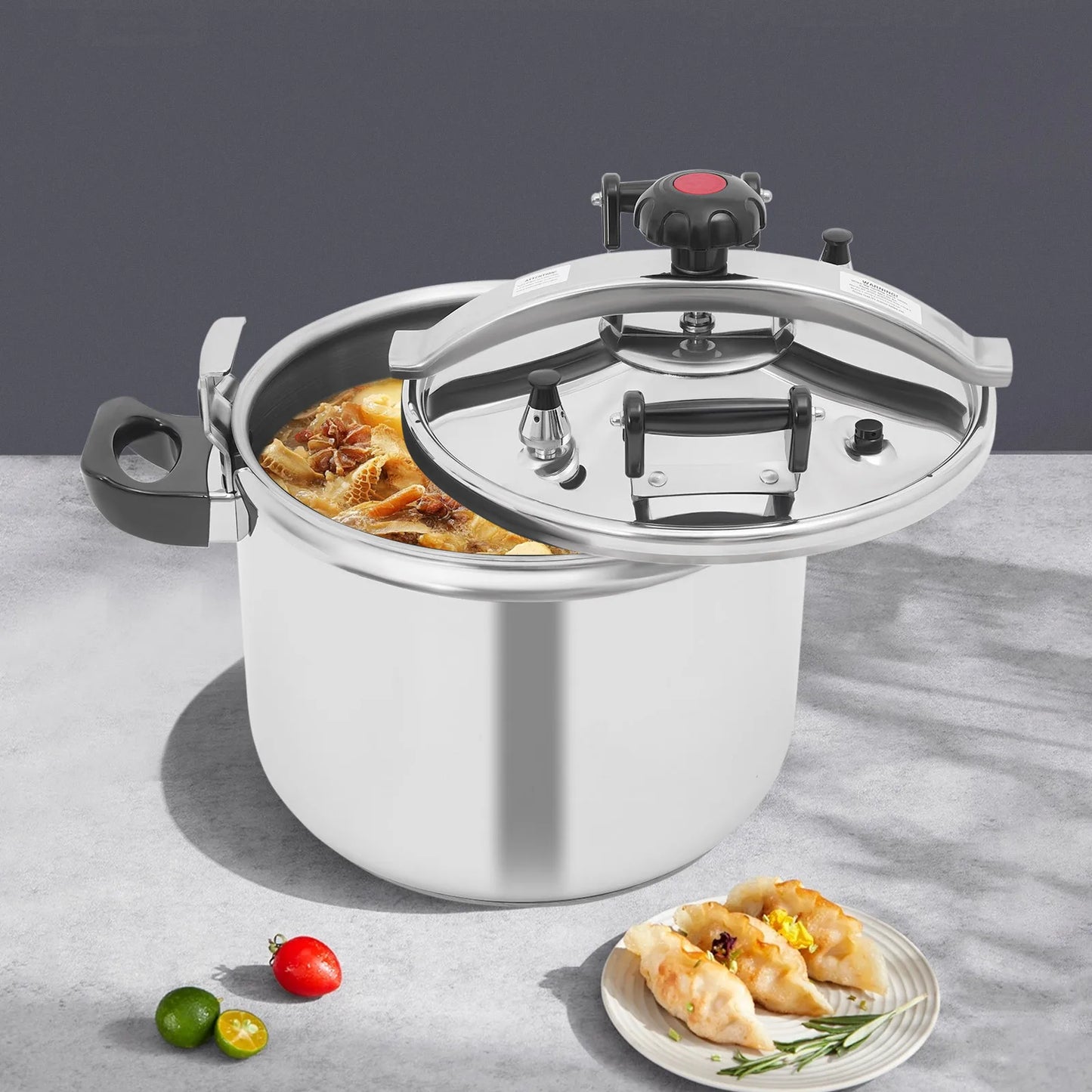40L Stainless Steel Pressure Cooker 60Kpa, Explosion-proof Pressure Stewing Pot with Safety Valve for Restaurant Kitchen Use ﻿ ﻿