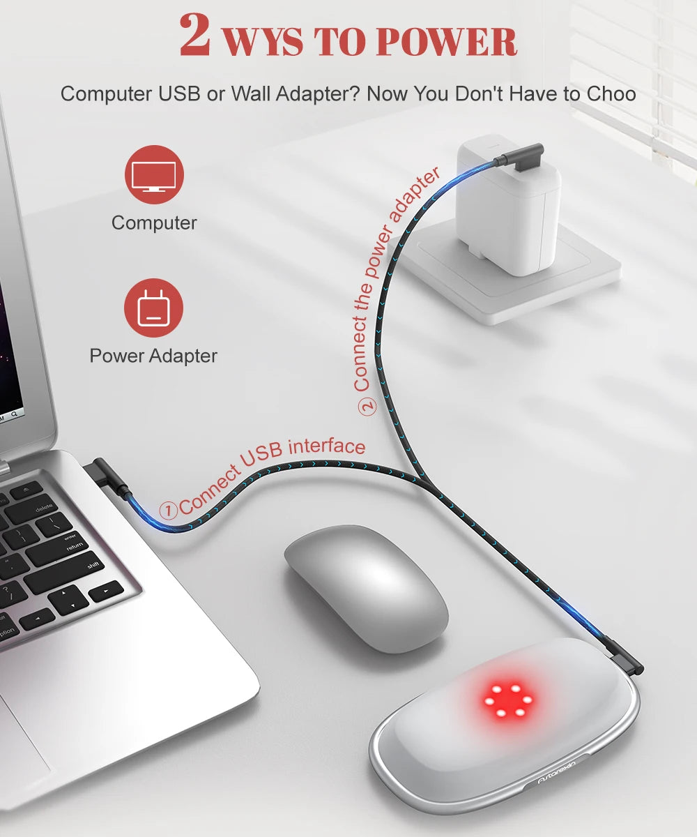 Red Light Therapy Mouse Wrist Rest - 660NM & 850NM Dual Band Infrared Light Relieve Wrist Pain For Tenosynovitis Office Workers