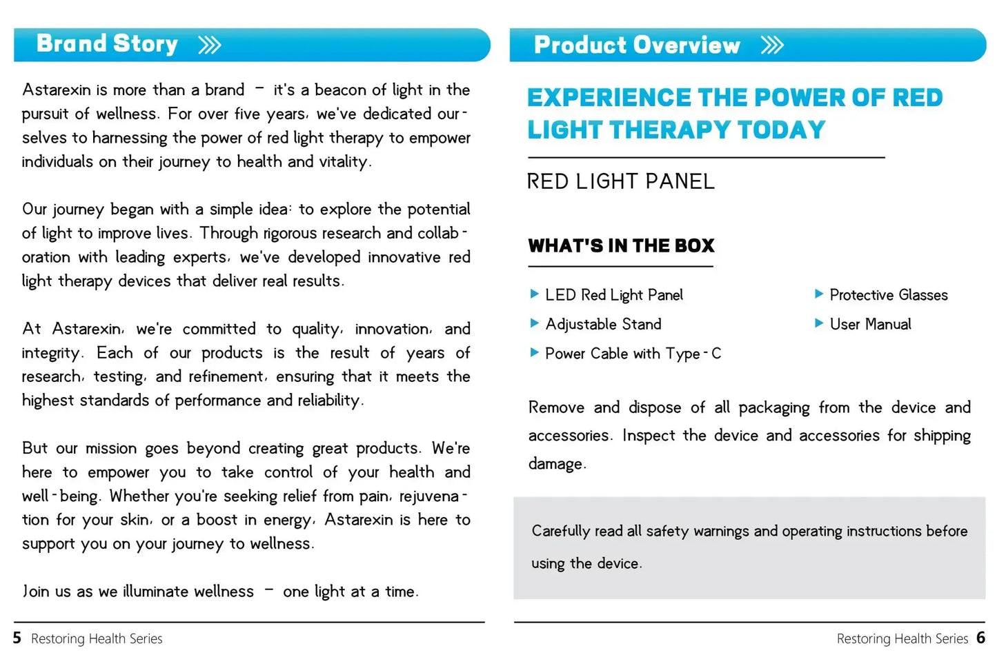 Astarexin Red Light Therapy Panel Device LED Facial Anti-inflammatory Skin Care Light 660nm850nm Lamp for Anti-Aging Pain Relief