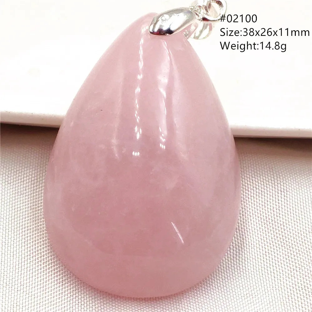 Natural Rose Quartz Pendant Pink Rose Quartz Madagascar Women Men Love Stone AAAAA