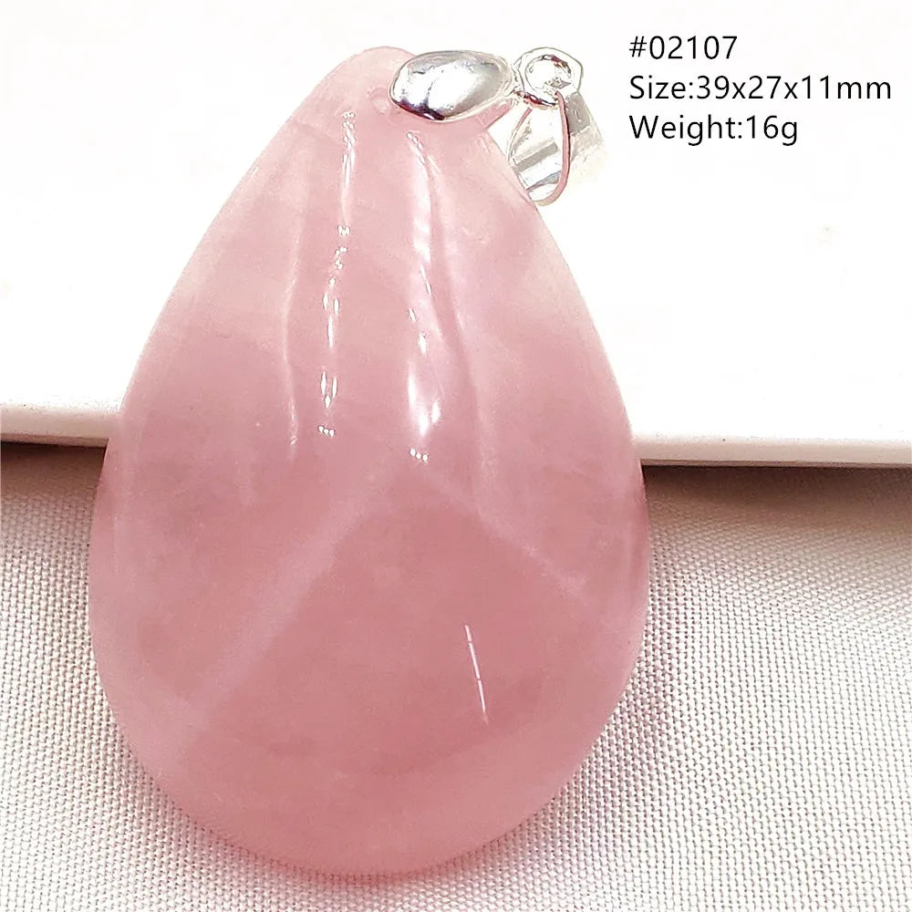 Natural Rose Quartz Pendant Pink Rose Quartz Madagascar Women Men Love Stone AAAAA