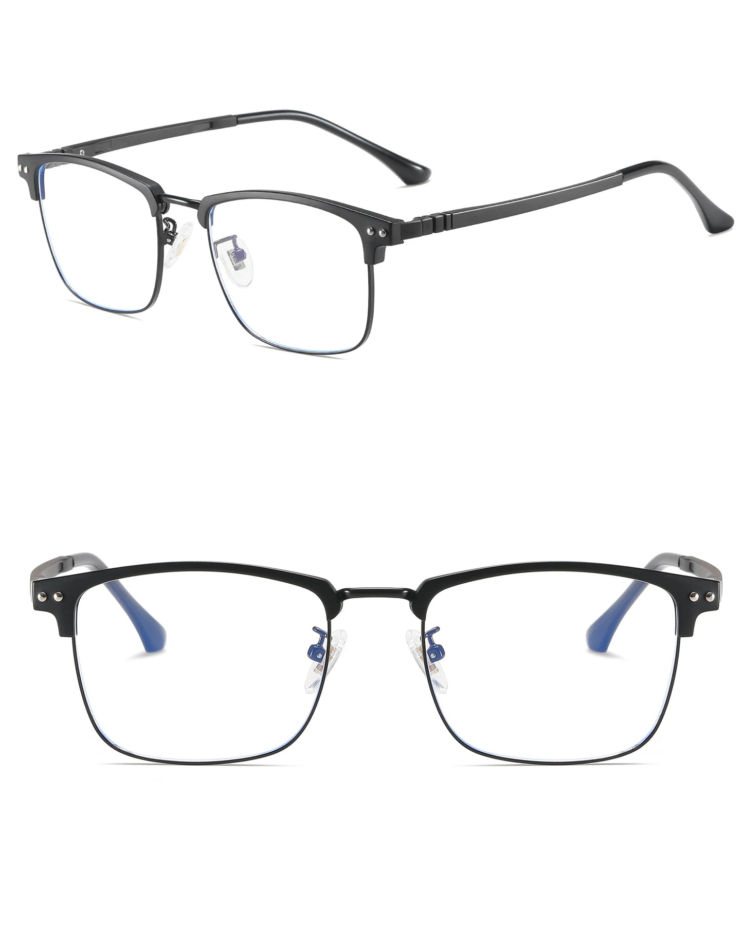 Blue Light Blocking Glasses - Square Computer Glasses Women/Men Eyeglasses Frame，Anti Eyestrain Computer Game Glasses