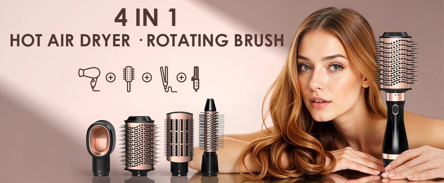 Nicebay Hair Dryer Brush, Hot Air Brush, Blow Dryer Brush Tool Set, Round Blowout Hot Air Brush Straightener Curling in One