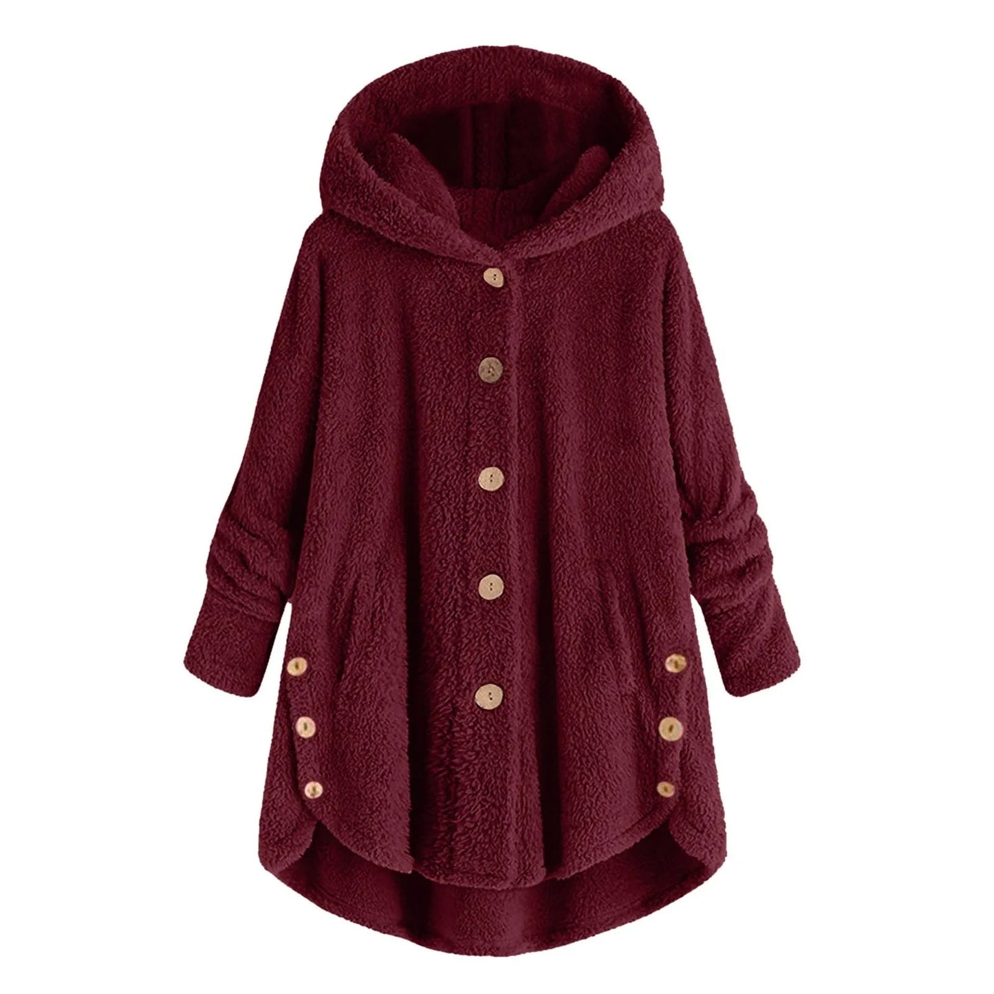 Plus Size 5XL Solid Coat for Women Warm Teddy Bear Plush Coat Wool Jacket Female Hooded Jacket Autumn Winter Women's Coat Casaco