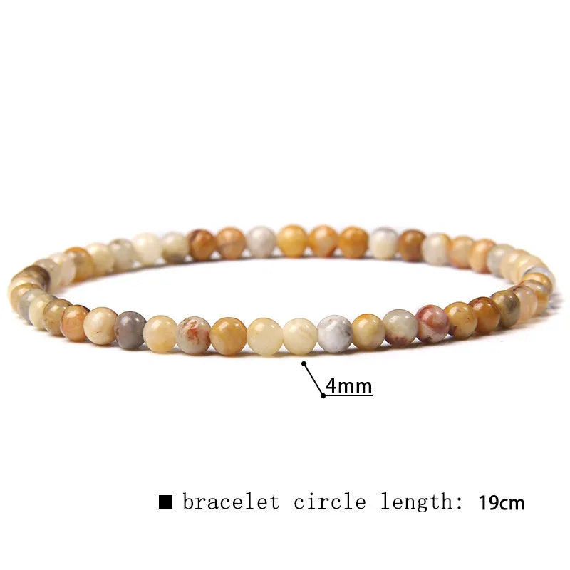 2024 New Stone Bracelet Natural Quartzs Cat Eye Jades Aquamarines Stone Bead Bracelet Stretch Bangle Jewelry Gift For Women Men