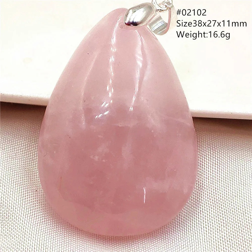 Natural Rose Quartz Pendant Pink Rose Quartz Madagascar Women Men Love Stone AAAAA