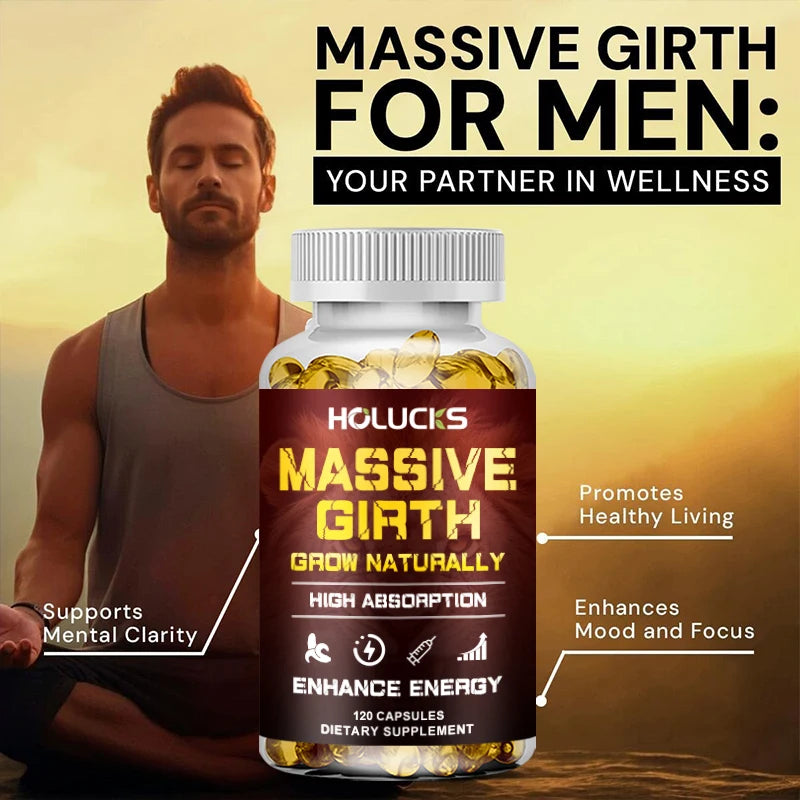 Massive Girth Men's Capsules, Enhances Performance & Energy, Provide a Happy Life for Men and Women - 120 Gummy