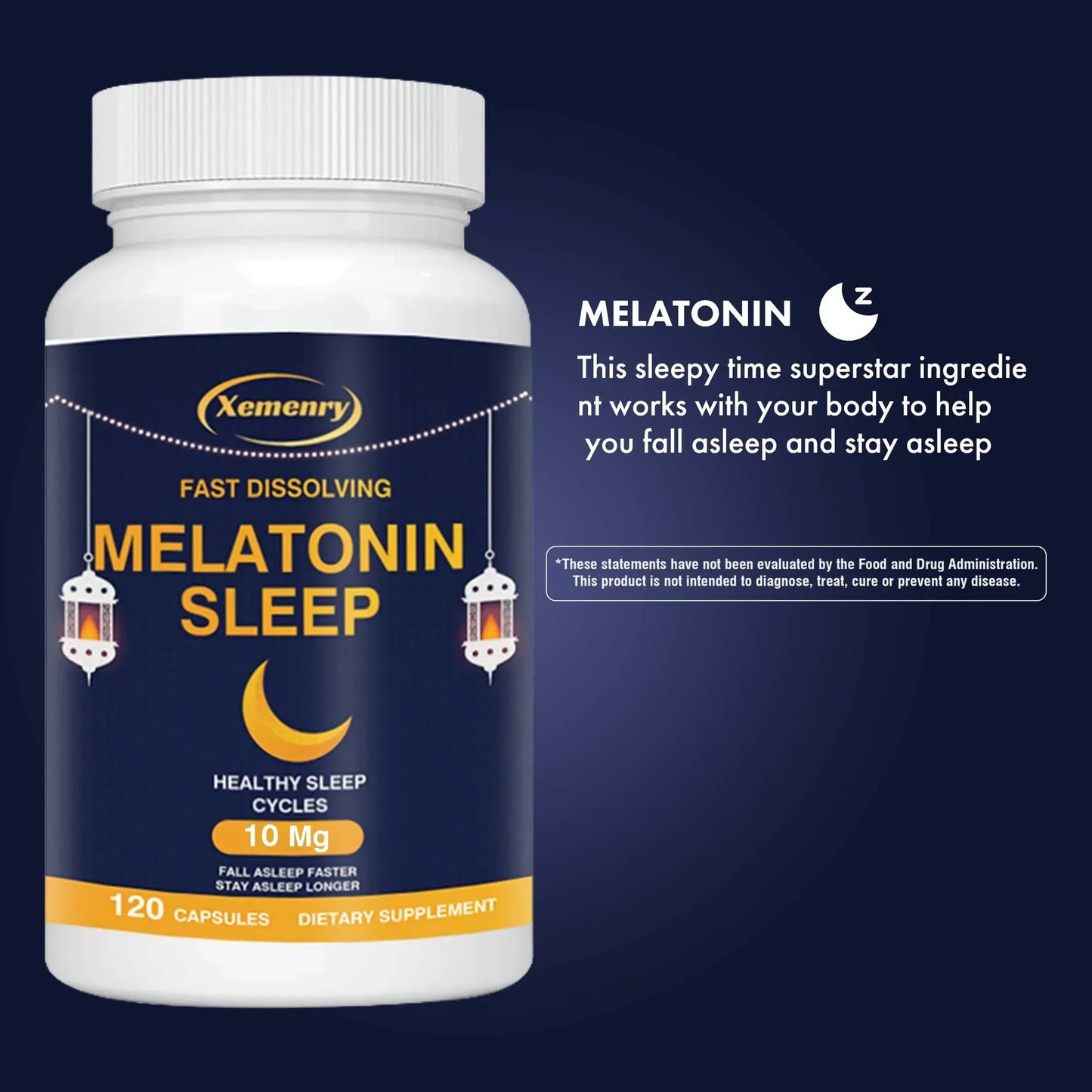 Melatonin Capsules - Promote Restful Sleep, Improve Sleep Quality, Improve Mood and Relieve Tension - 120 Capsules