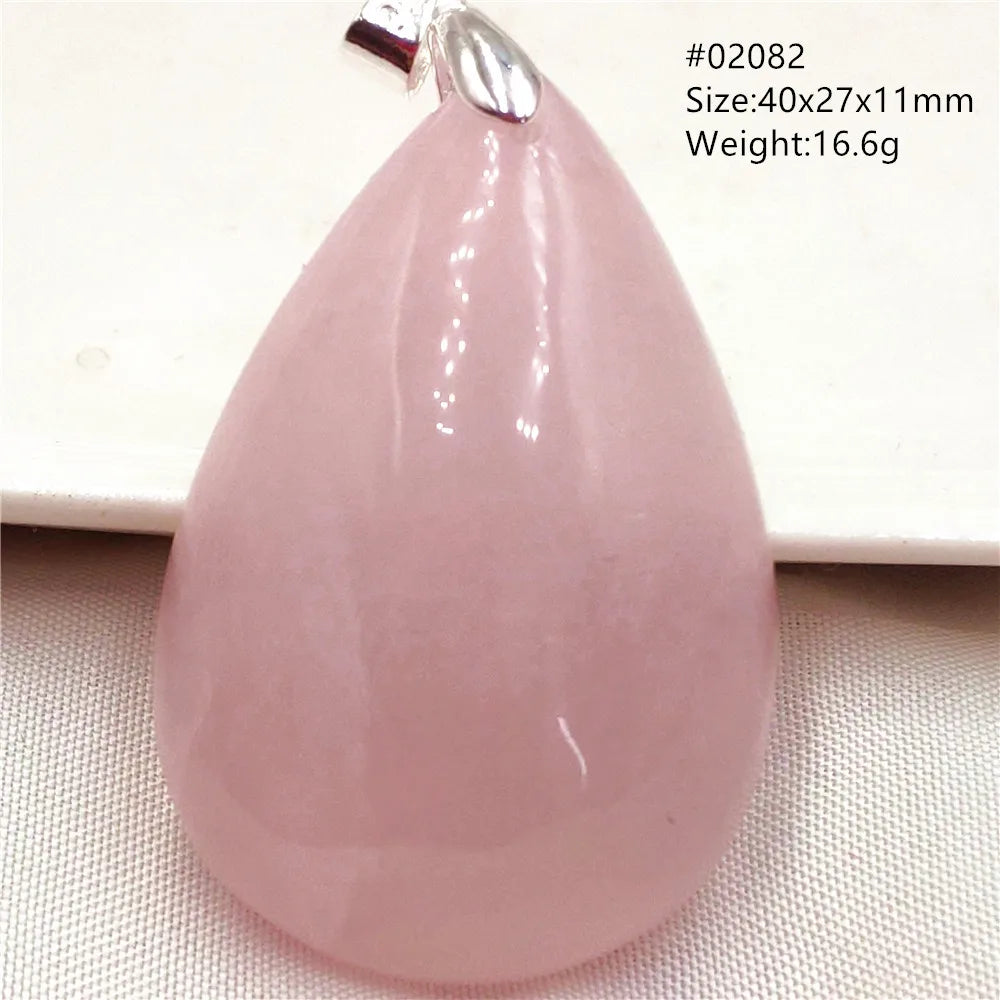 Natural Rose Quartz Pendant Pink Rose Quartz Madagascar Women Men Love Stone AAAAA