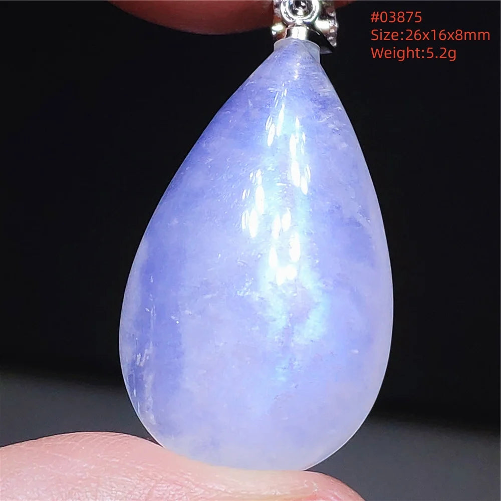 Natural Moonstone Blue Light Pendant Oval Beads Women Men Necklace 925 Silver Moonstone Pendant AAAAAA