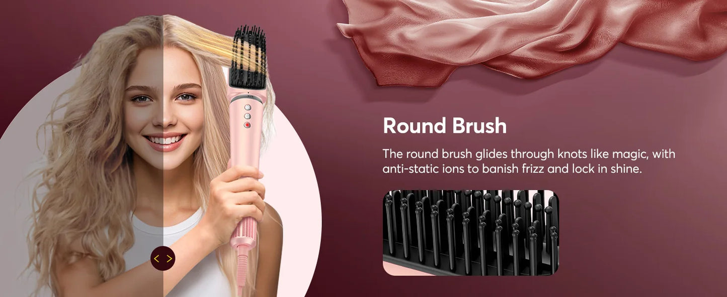 5 in 1 High Speed Hair Dryer,Hot Air Comb Set,Hair Brush,Curling Iron,Hair Straightener Styling Tool, Blow Dryer Gift Box