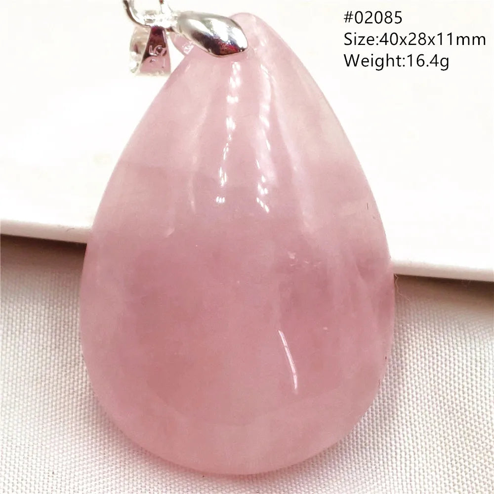 Natural Rose Quartz Pendant Pink Rose Quartz Madagascar Women Men Love Stone AAAAA