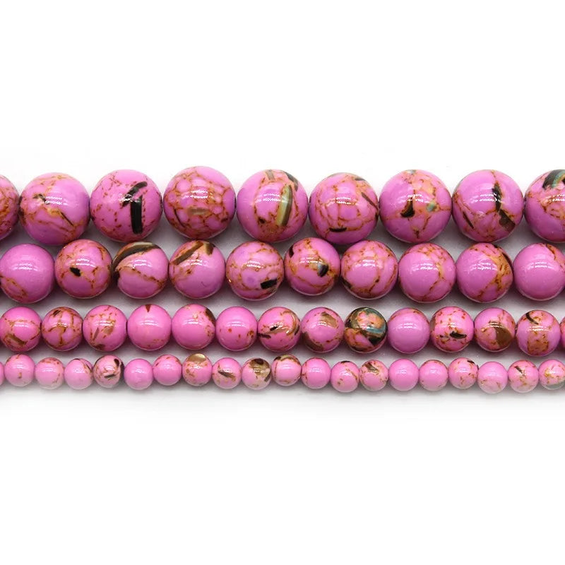 4 6 8 10 12mm Natural purple Stichtite Opal green Larimar stone Round Loose Beads For Jewelry Making DIY Bracelets Necklace 15''