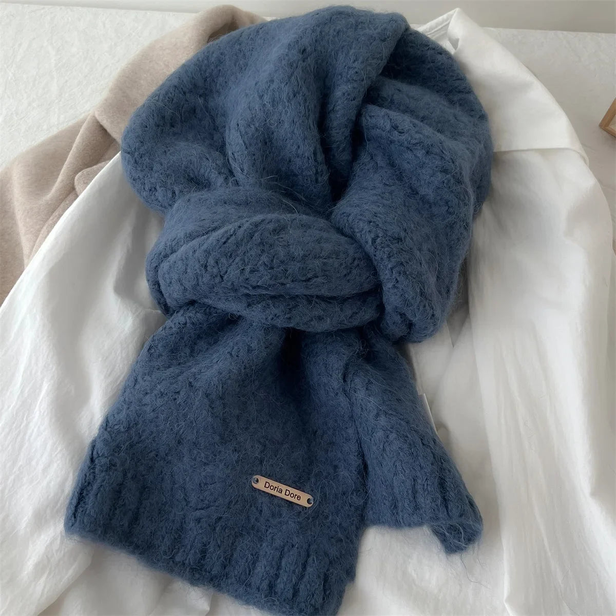 Albaca Alpaca Wool Scarf Women's Winter 2024 New High-End Feelknit Wool-Blend Korean Trendy Student Use Warm Scarf