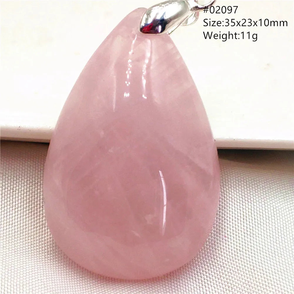 Natural Rose Quartz Pendant Pink Rose Quartz Madagascar Women Men Love Stone AAAAA