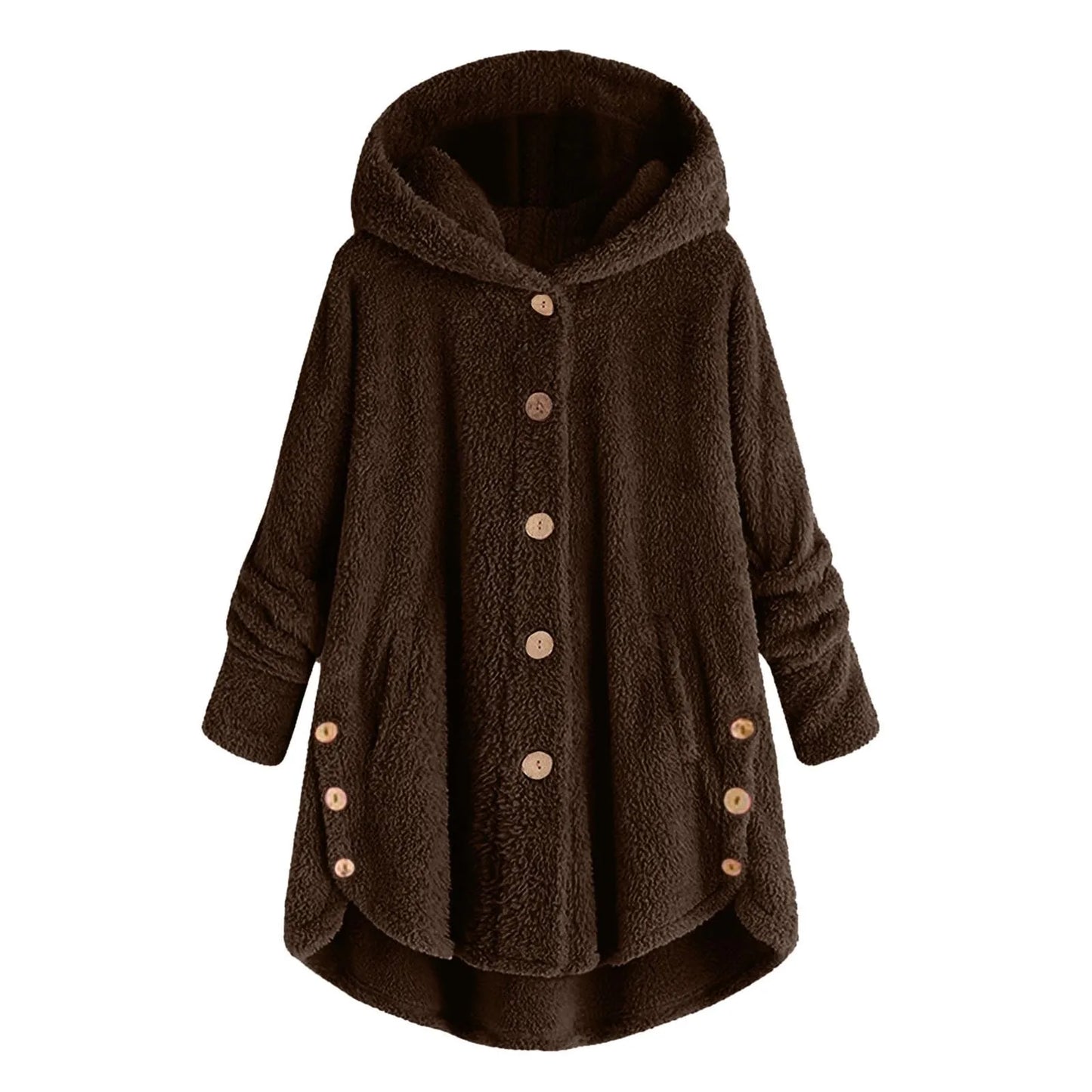 Plus Size 5XL Solid Coat for Women Warm Teddy Bear Plush Coat Wool Jacket Female Hooded Jacket Autumn Winter Women's Coat Casaco