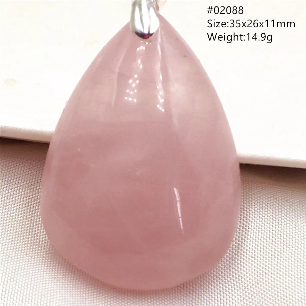 Natural Rose Quartz Pendant Pink Rose Quartz Madagascar Women Men Love Stone AAAAA