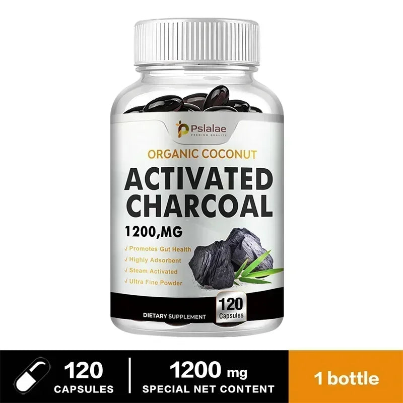 Activated Charcoal Capsules - Supports Intestinal Health, Relieves Bloating, Promotes Natural Detoxification, Improves ImmunityS