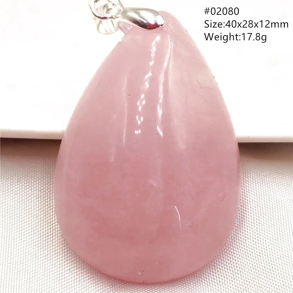 Natural Rose Quartz Pendant Pink Rose Quartz Madagascar Women Men Love Stone AAAAA