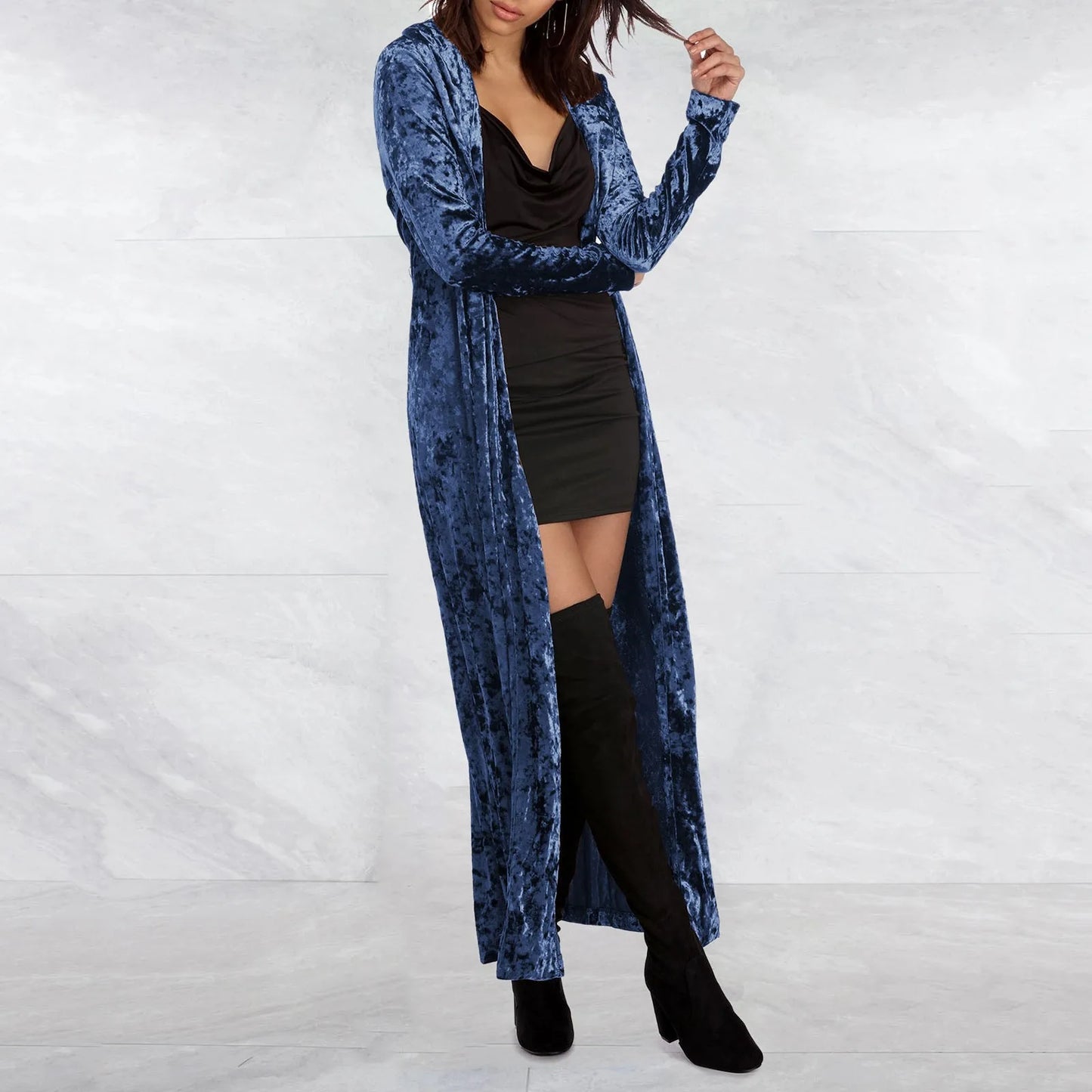 Women's Lightweight Overcoats Autumn Velvet Retro Open Front Cardigan Winter Fashion Ladies Windbreaker Streetwear Outerwear