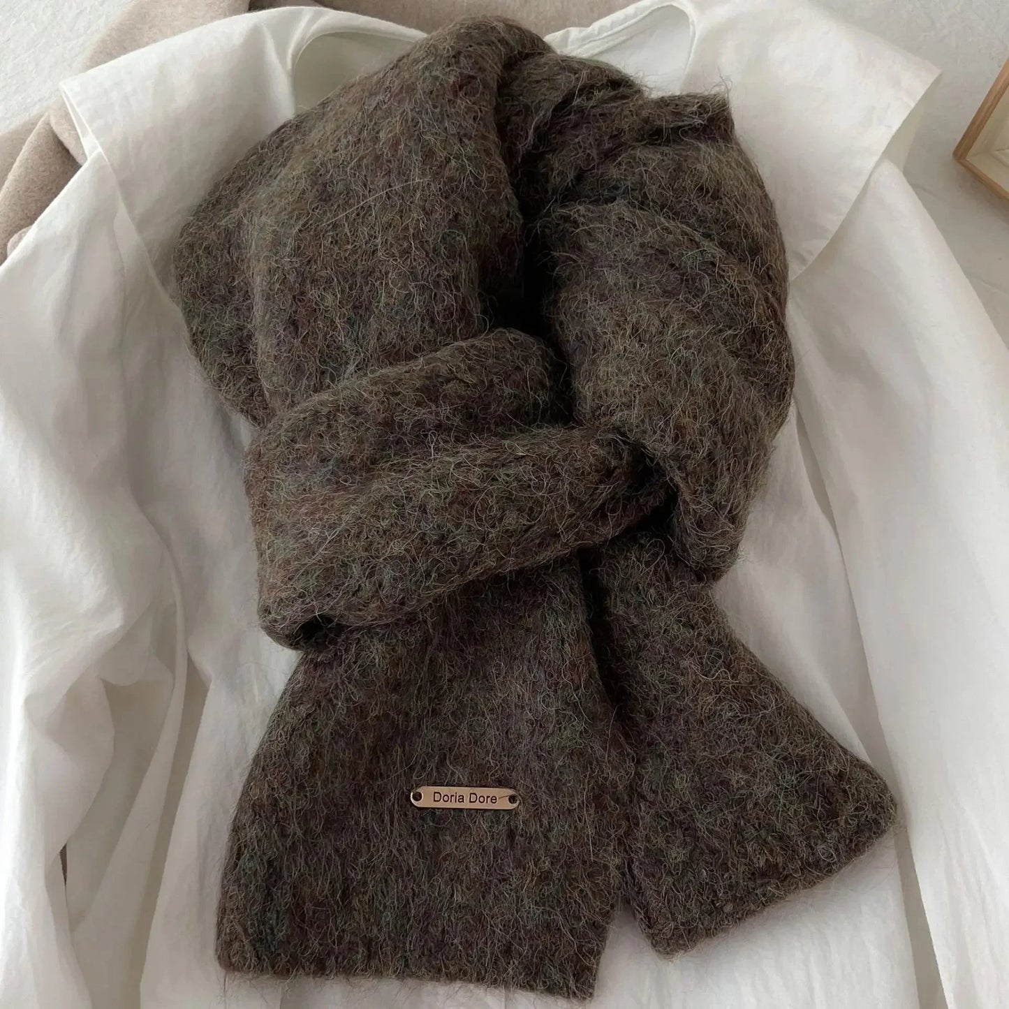 Albaca Alpaca Wool Scarf Women's Winter 2024 New High-End Feelknit Wool-Blend Korean Trendy Student Use Warm Scarf