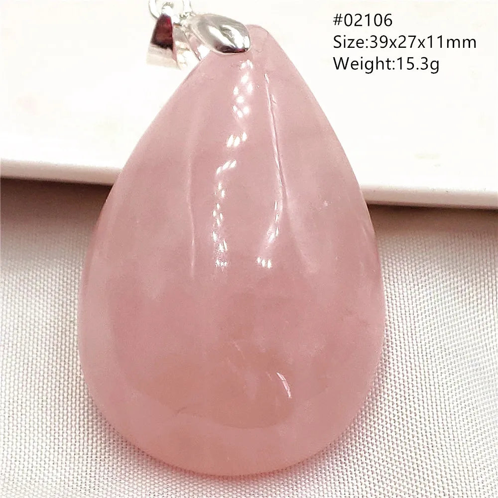 Natural Rose Quartz Pendant Pink Rose Quartz Madagascar Women Men Love Stone AAAAA