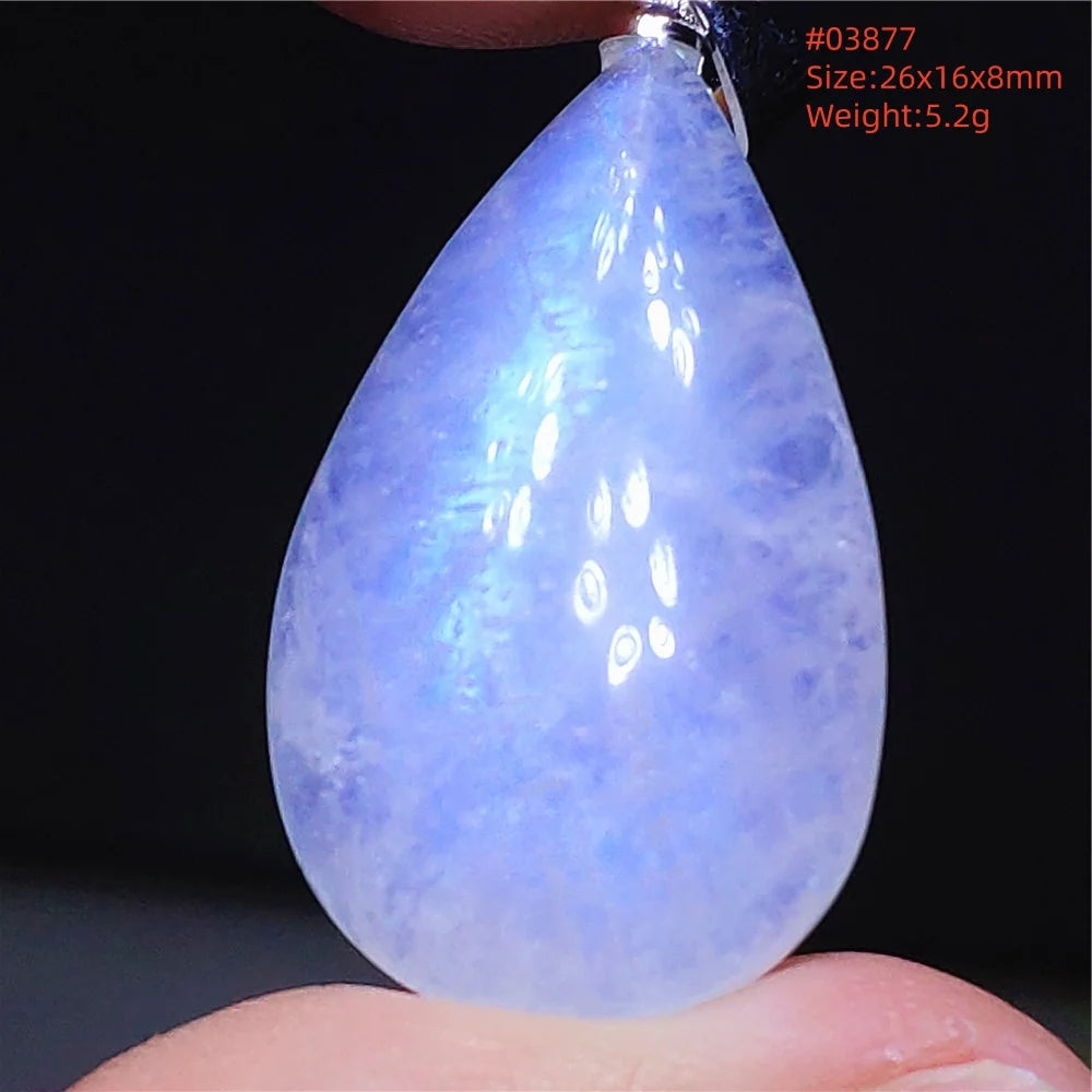 Natural Moonstone Blue Light Pendant Oval Beads Women Men Necklace 925 Silver Moonstone Pendant AAAAAA