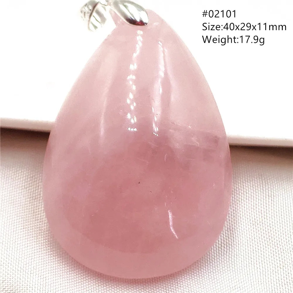 Natural Rose Quartz Pendant Pink Rose Quartz Madagascar Women Men Love Stone AAAAA