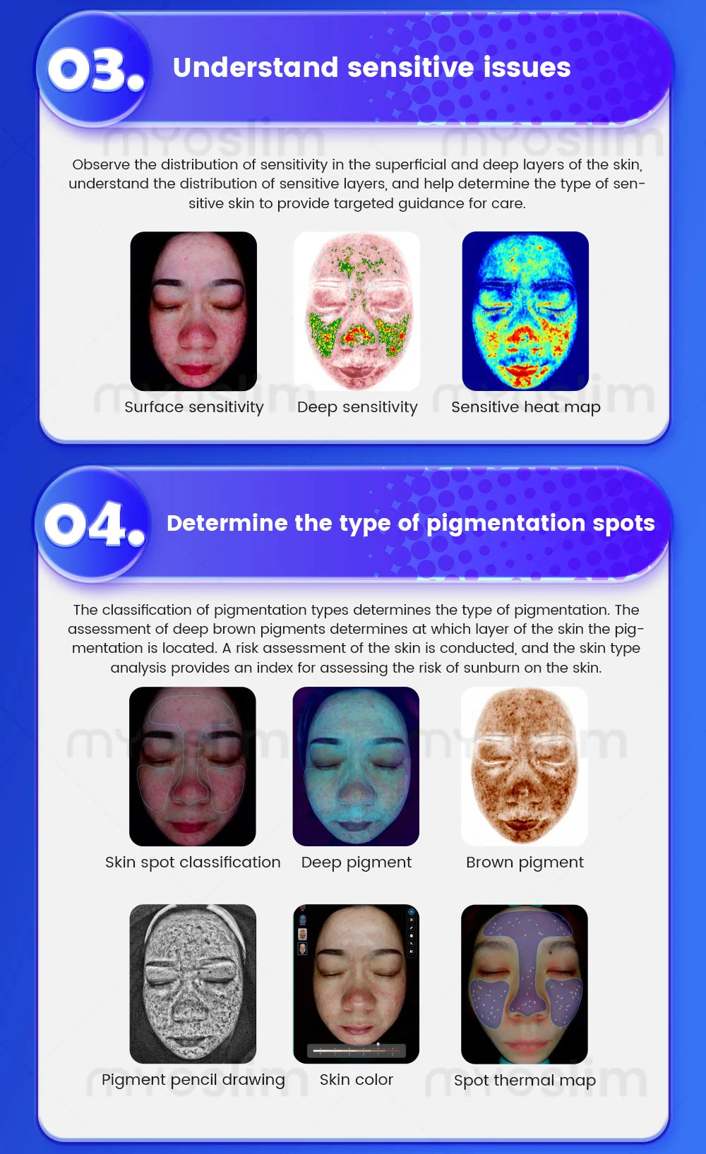 Professional 3D Facial Skin Analyzer Scanner with Dermatoscope and Face Mirror for Skin Face Diagnostics Analysis Machine.
