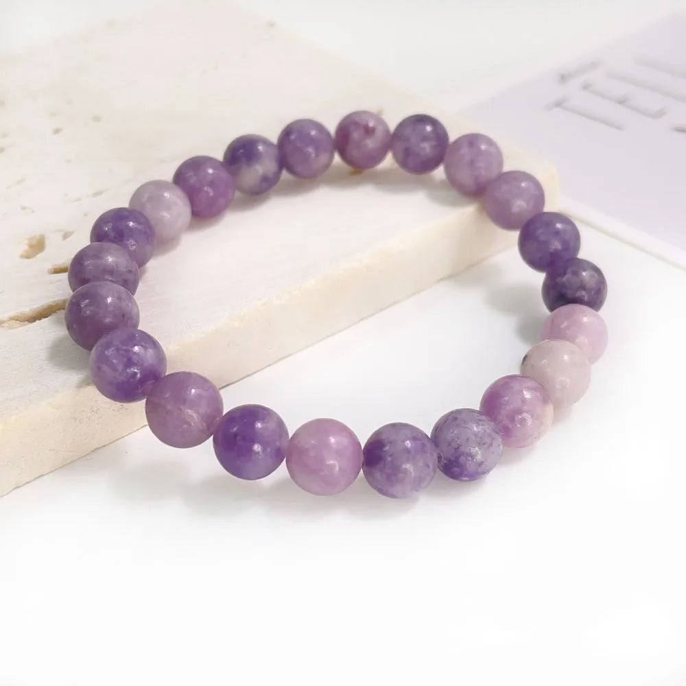 Natural Stone pink zebra Beaded Bracelet 6/8mm Dalmatian Jasper Rhodochrosite Agate Bracelet Gemstone Beads Bracelet