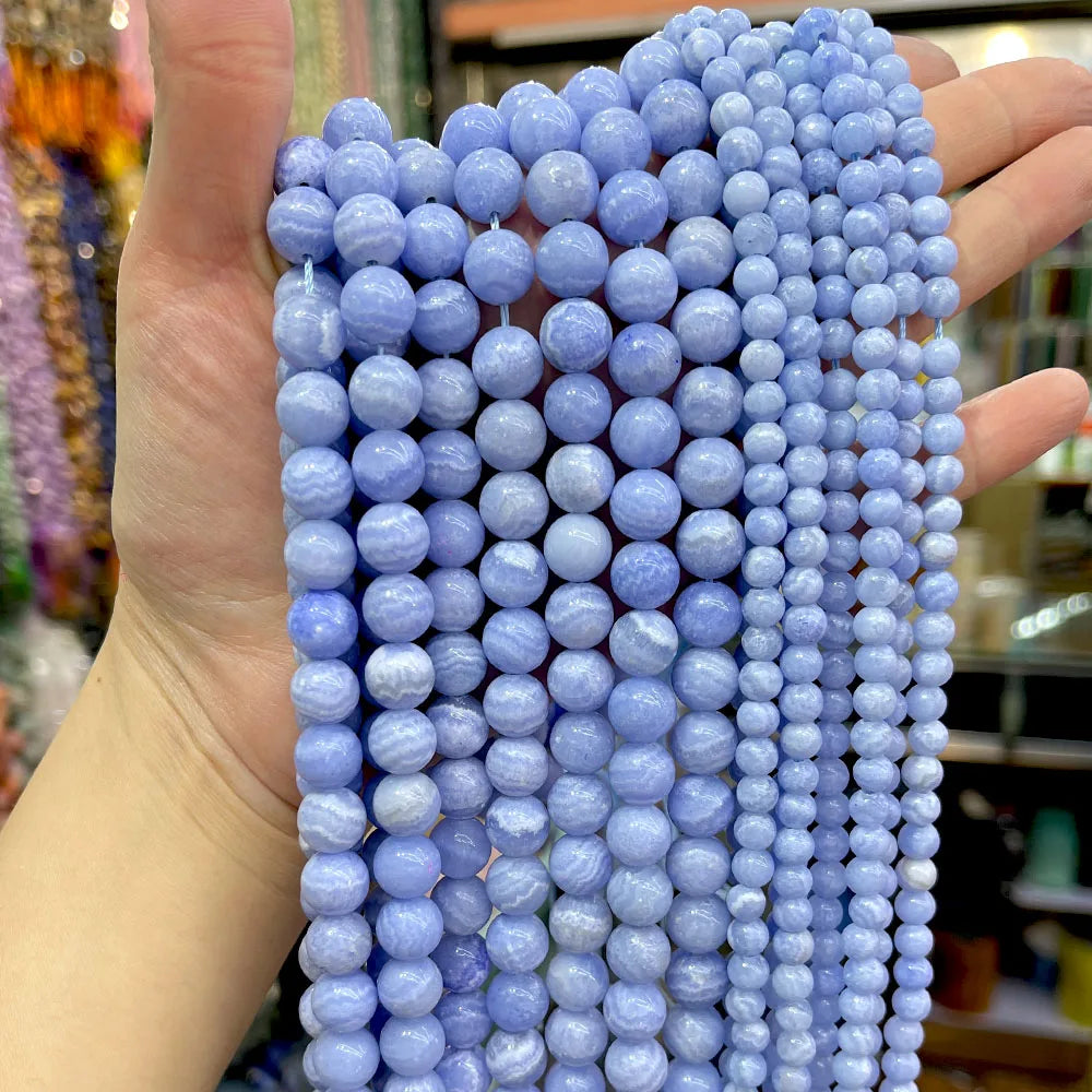 4 6 8 10 12mm Natural purple Stichtite Opal green Larimar stone Round Loose Beads For Jewelry Making DIY Bracelets Necklace 15''