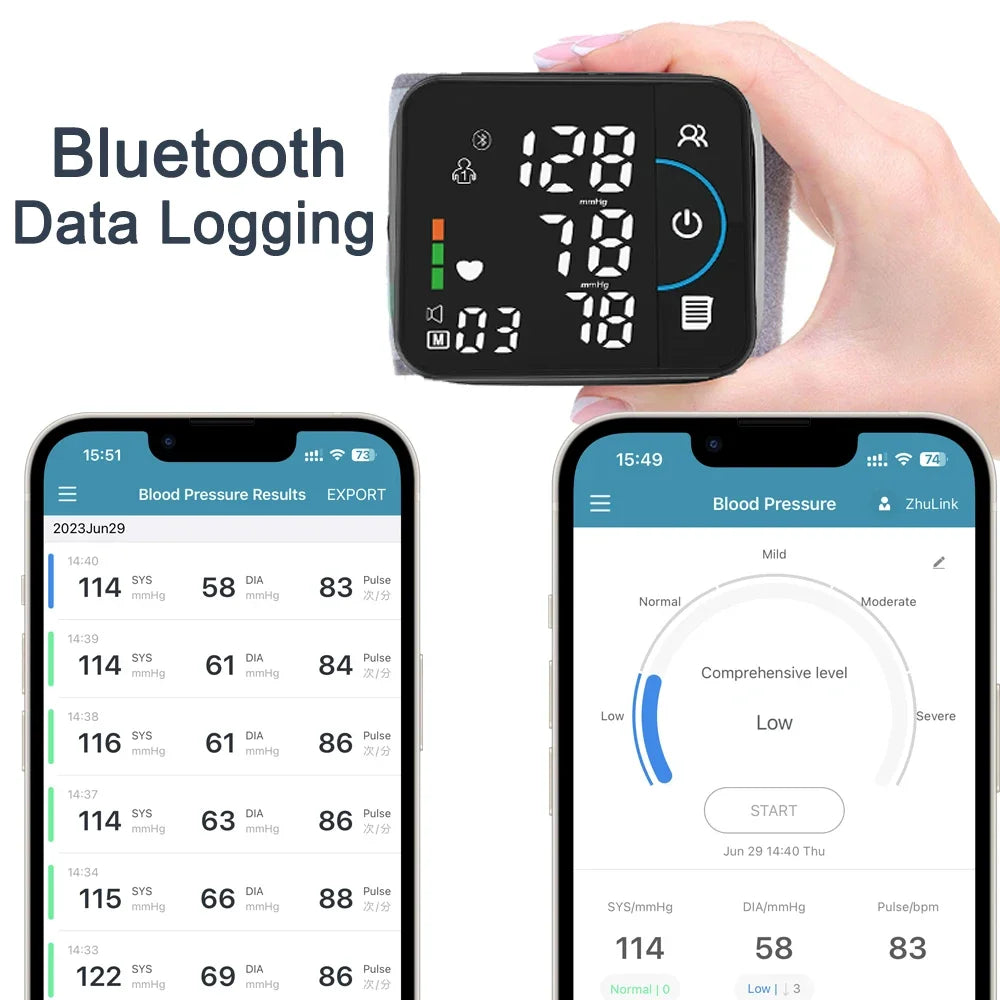 Portable Wrist Blood Pressure Monitor for Intelligent and Precise Measurement Monitoring Blood Pressure and Health at Any Time