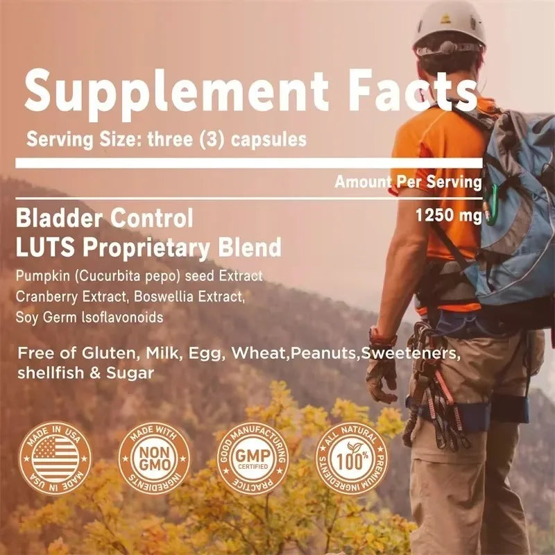 Bladder Control - Supports Urinary Tract Function and Bladder Health, To Cleanse and Protect The Kidneys & Bladder - 120pcs