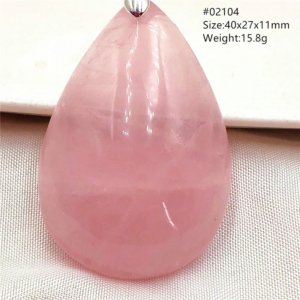 Natural Rose Quartz Pendant Pink Rose Quartz Madagascar Women Men Love Stone AAAAA