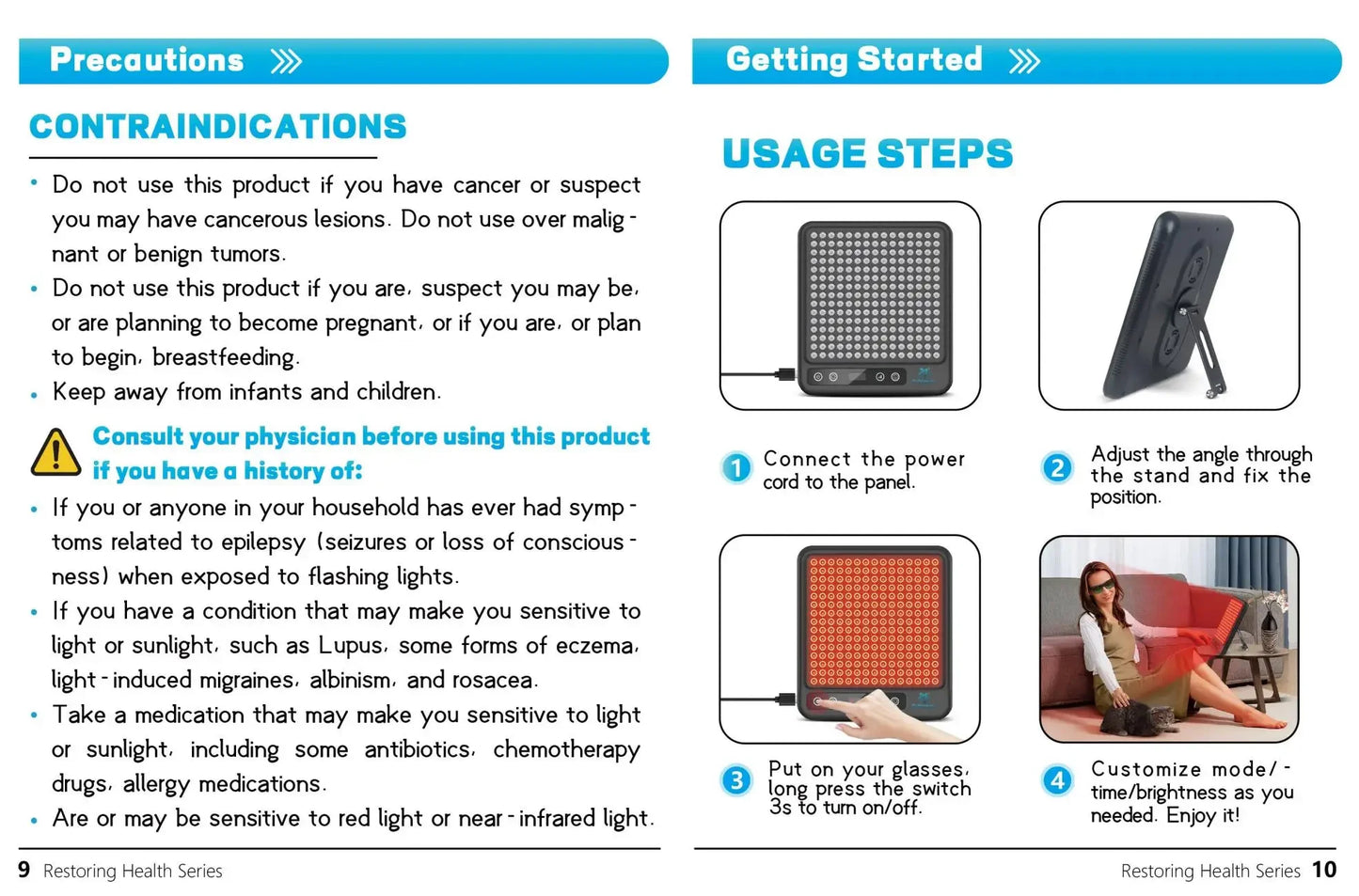 Astarexin Red Light Therapy Panel Device LED Facial Anti-inflammatory Skin Care Light 660nm850nm Lamp for Anti-Aging Pain Relief