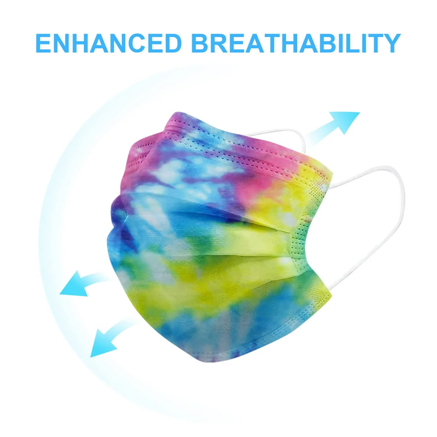 Protective Face Masks - Breathable 3 Layers of Bright Colors Face Mask for Adults- 50ct