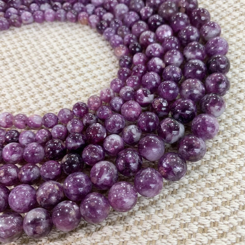 4 6 8 10 12mm Natural purple Stichtite Opal green Larimar stone Round Loose Beads For Jewelry Making DIY Bracelets Necklace 15''
